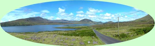 Auszug eines Panoramas vom Nephin Drive im County Mayo.