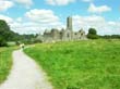 Kleine Rast vom Radfahren durch einen Besuch des Quin Abbey