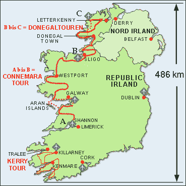 Übersicht unserer Irland-Radtouren