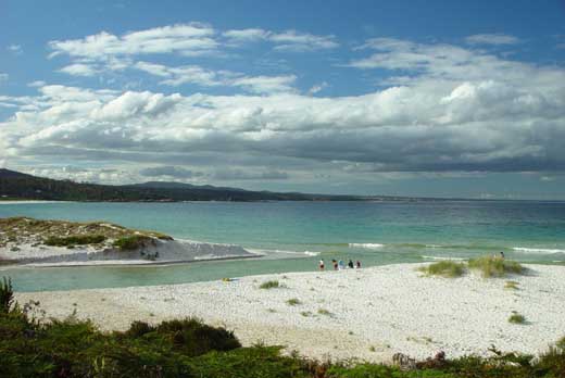 Strandspaziergang whrend einer Radtour in Binalong Bay